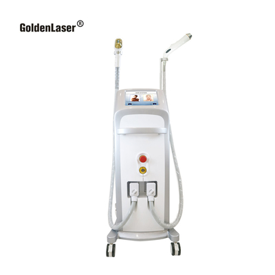 2 in 1 attrezzatura multifunzionale GoldenLaser di bellezza di depilazione del laser del ND Yag del laser a diodi 808nm